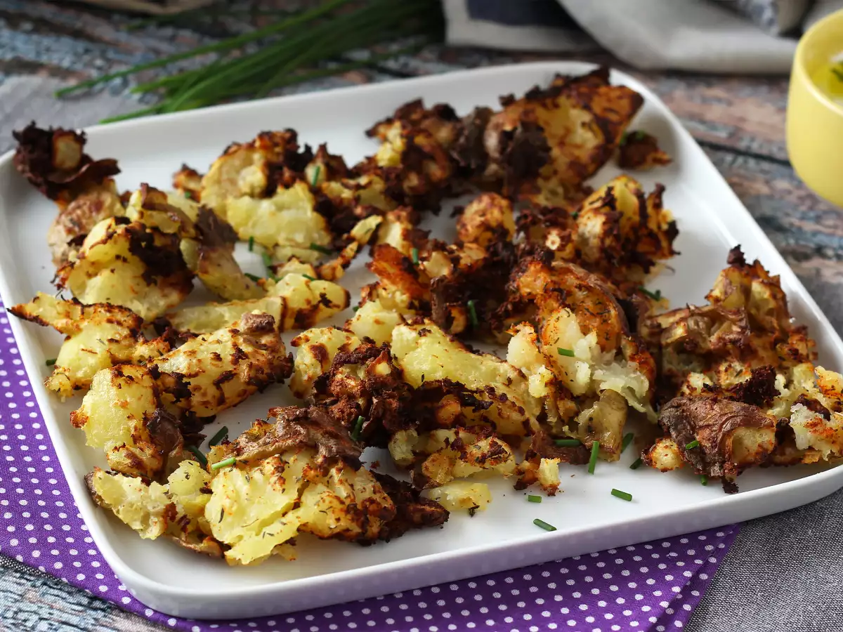 Chrupiące smashed potatoes z frytkownicy beztłuszczowej - zdjęcie 5
