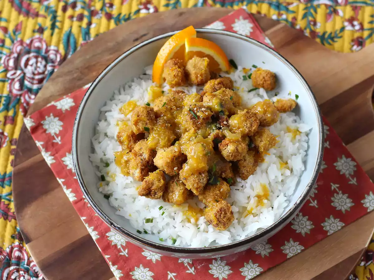 Chrupiące tofu w sosie pomarańczowym - zdjęcie 2