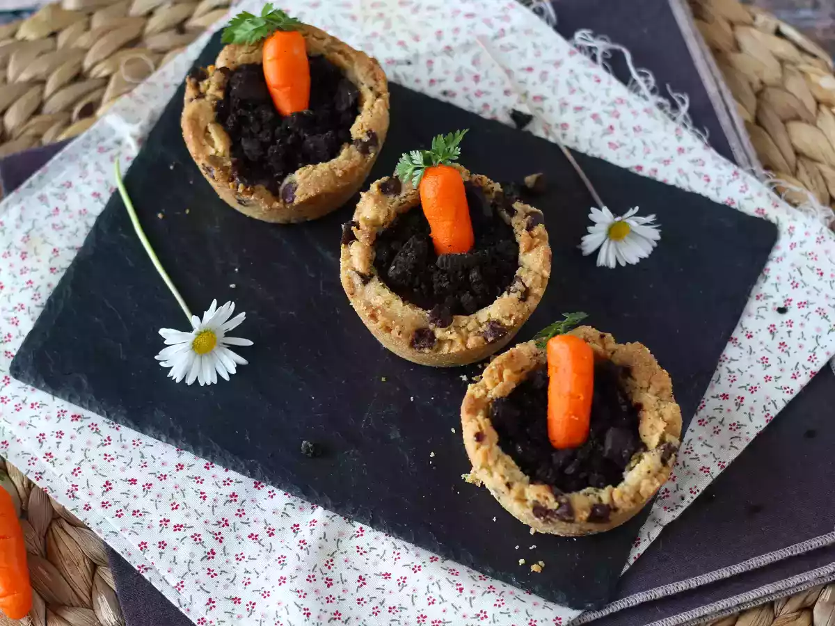 Ciasteczkowe kubeczki polane czekoladowym ganache, w stylu marchewkowego garnka - zdjęcie 5