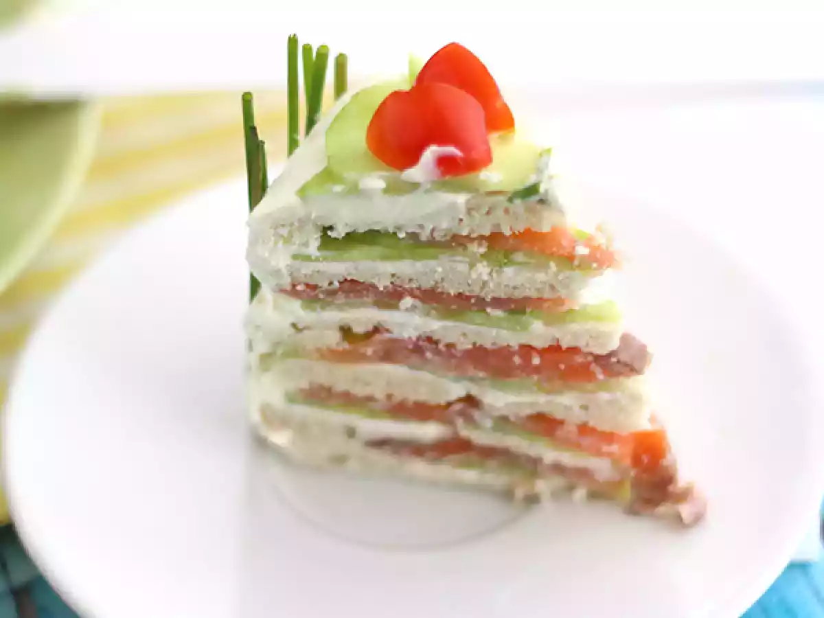 Ciasto kanapkowe, świeży tort na aperitif - zdjęcie 5