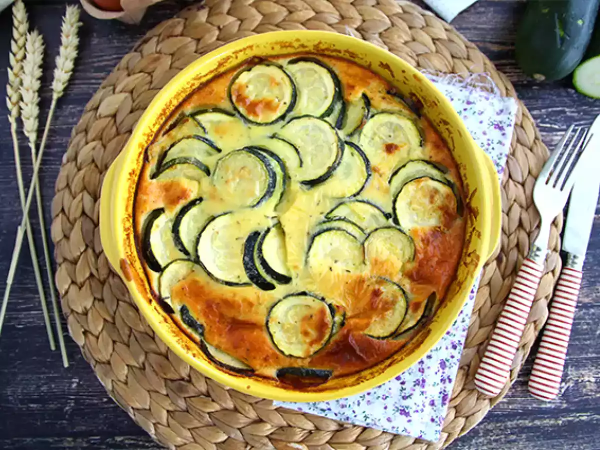 Clafoutis z cukinii i kozim serem