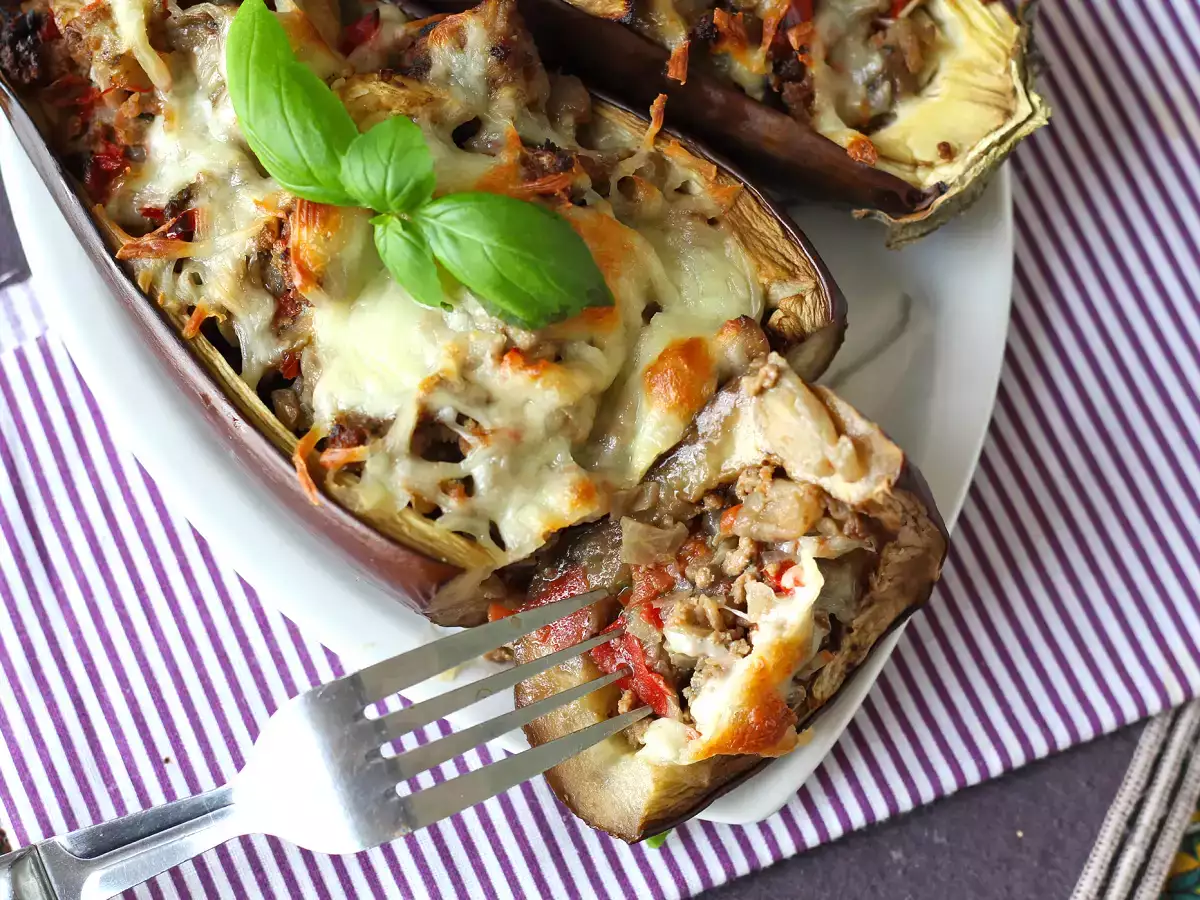 Faszerowane bakłażany z mozzarellą au gratin - zdjęcie 4