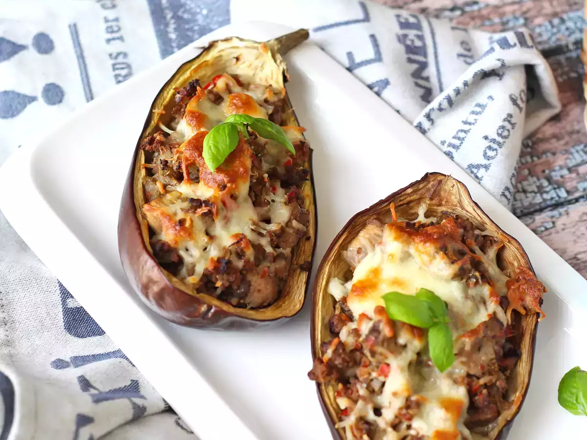 Faszerowane bakłażany z mozzarellą au gratin - zdjęcie 6