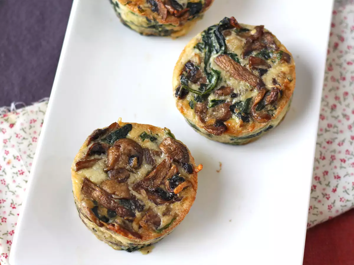 Flany ze szpinakiem i grzybami - zdjęcie 2