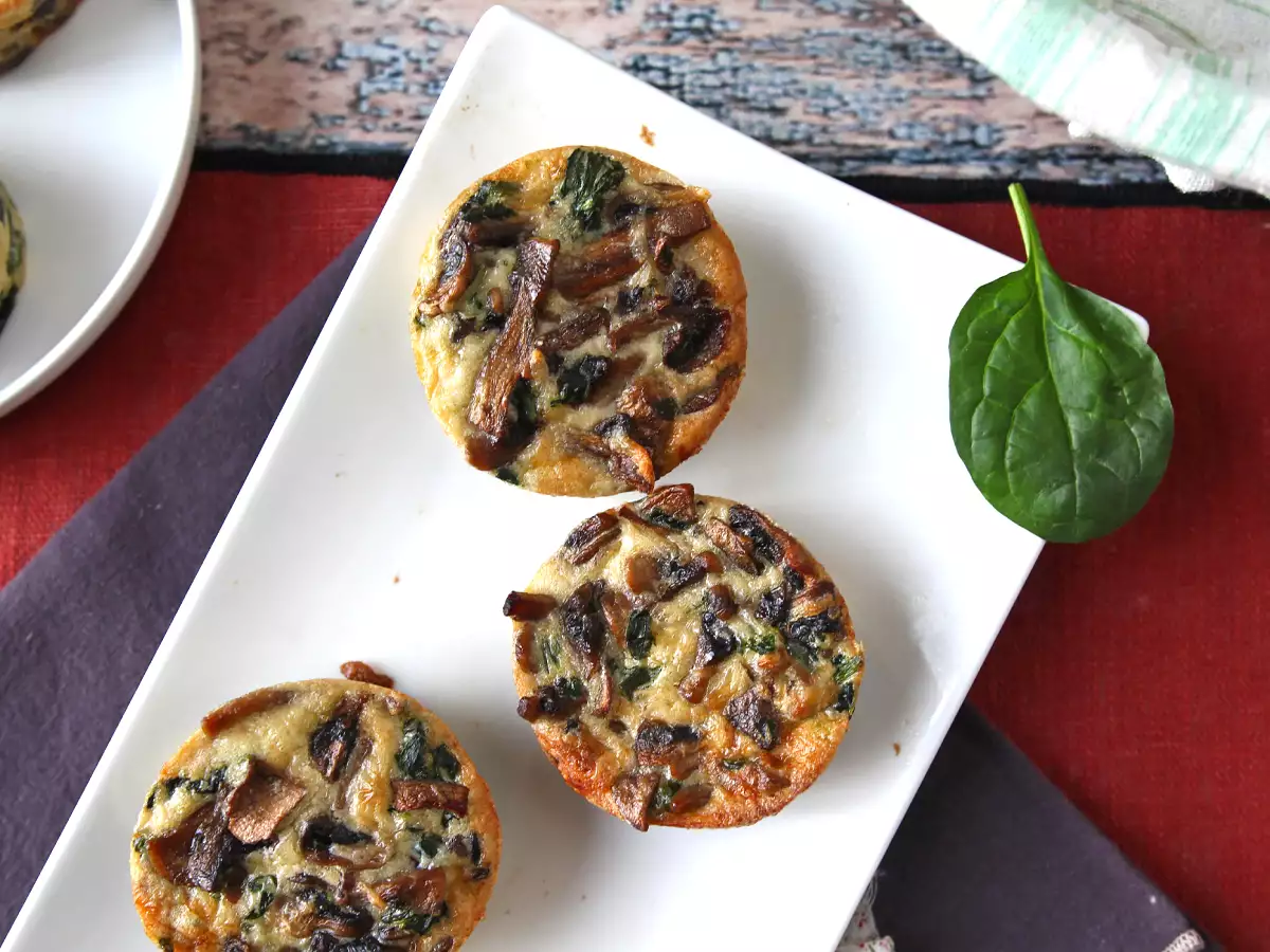 Flany ze szpinakiem i grzybami - zdjęcie 3