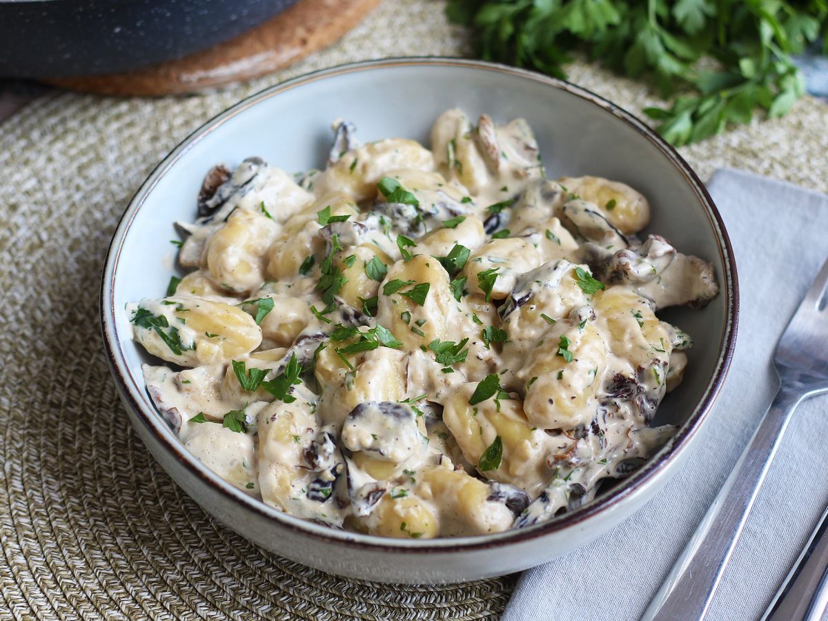 Gnocchi z grzybami, smaczne i łatwe pierwsze danie