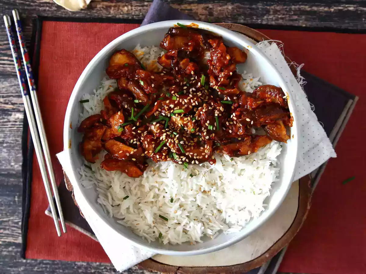 Grzyby po koreańsku - Grzyby shiitake w sosie gochujang - zdjęcie 4