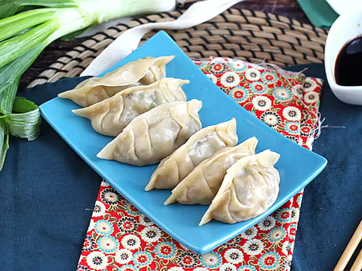Gyozas z kurczakiem, marchewką i pieczarkami - zdjęcie 2