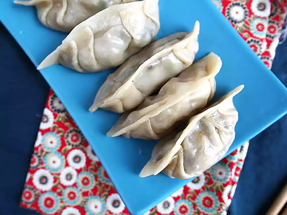 Gyozas z kurczakiem, marchewką i pieczarkami - zdjęcie 4