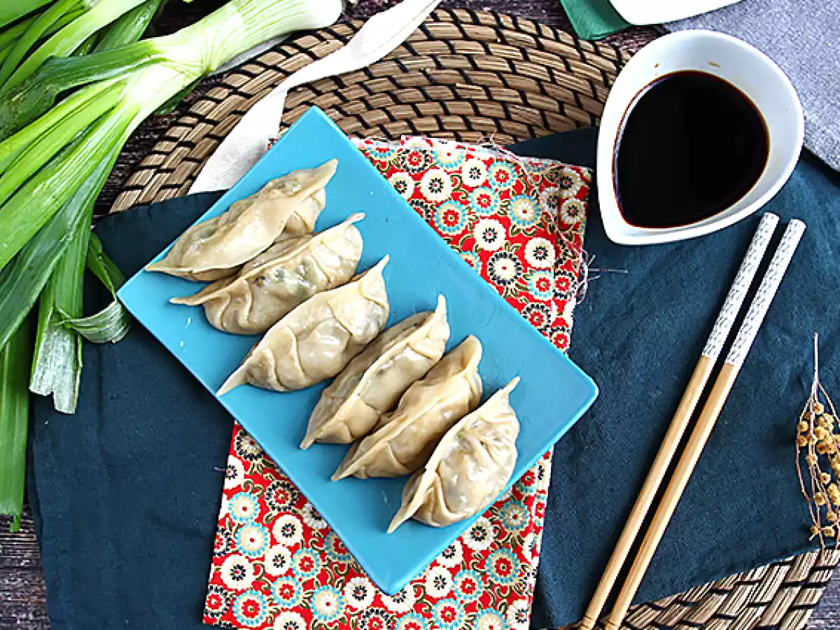 Gyozas z kurczakiem, marchewką i pieczarkami - zdjęcie 6