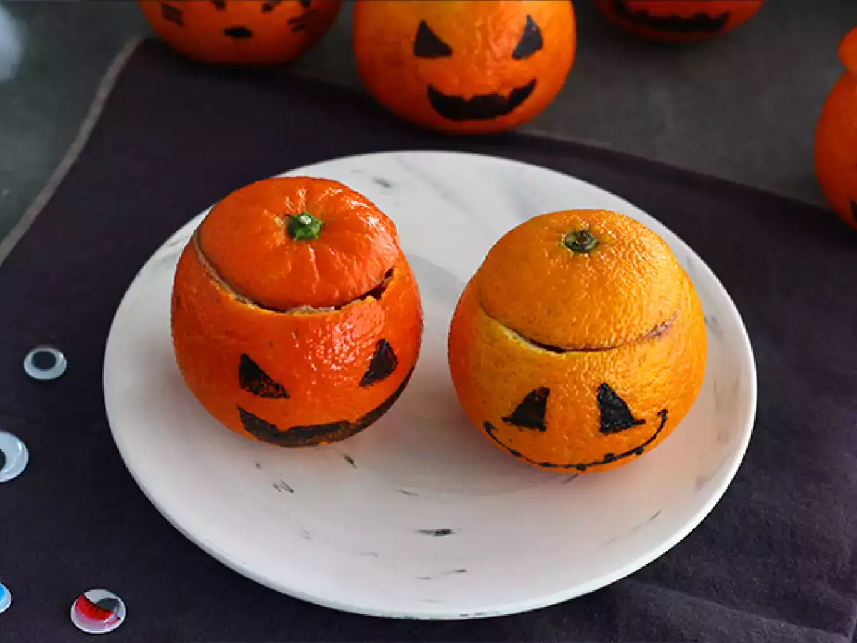 Halloweenowe klementynki z musem czekoladowym - zdjęcie 4