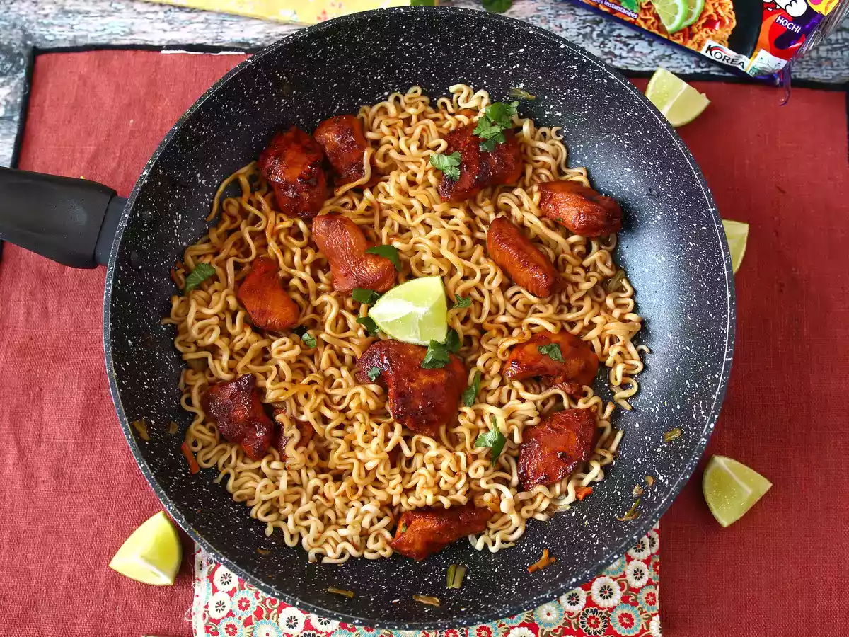 Jak ugotować makaron Buldak Habanero Lime, przepis z marynowanym kurczakiem! - zdjęcie 3
