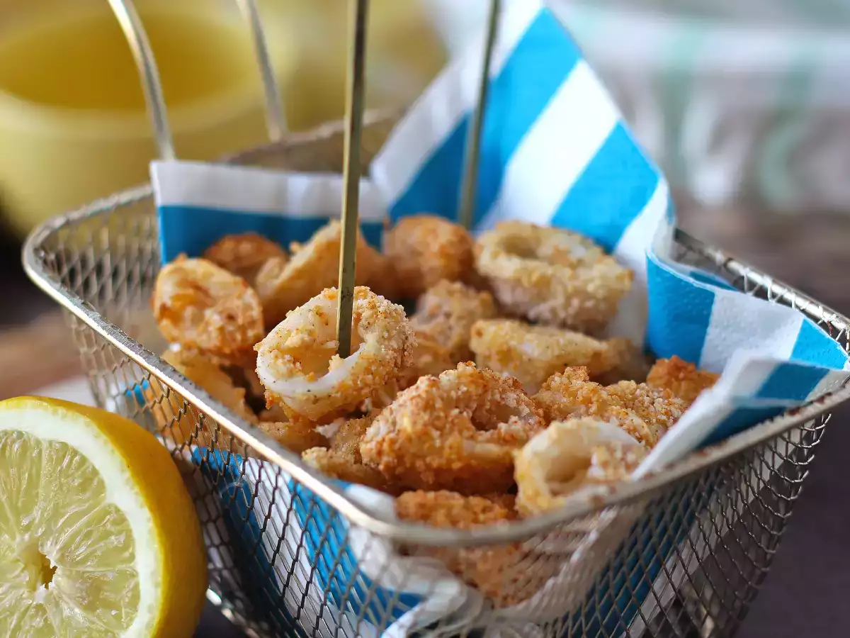 Krążki kalmarów we frytkownicy powietrznej chrupiące i lekkie - zdjęcie 2