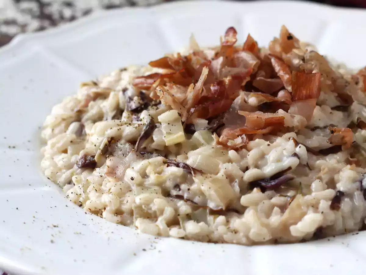 Kremowe i smaczne risotto z radicchio, boczkiem i philadelphią - zdjęcie 2
