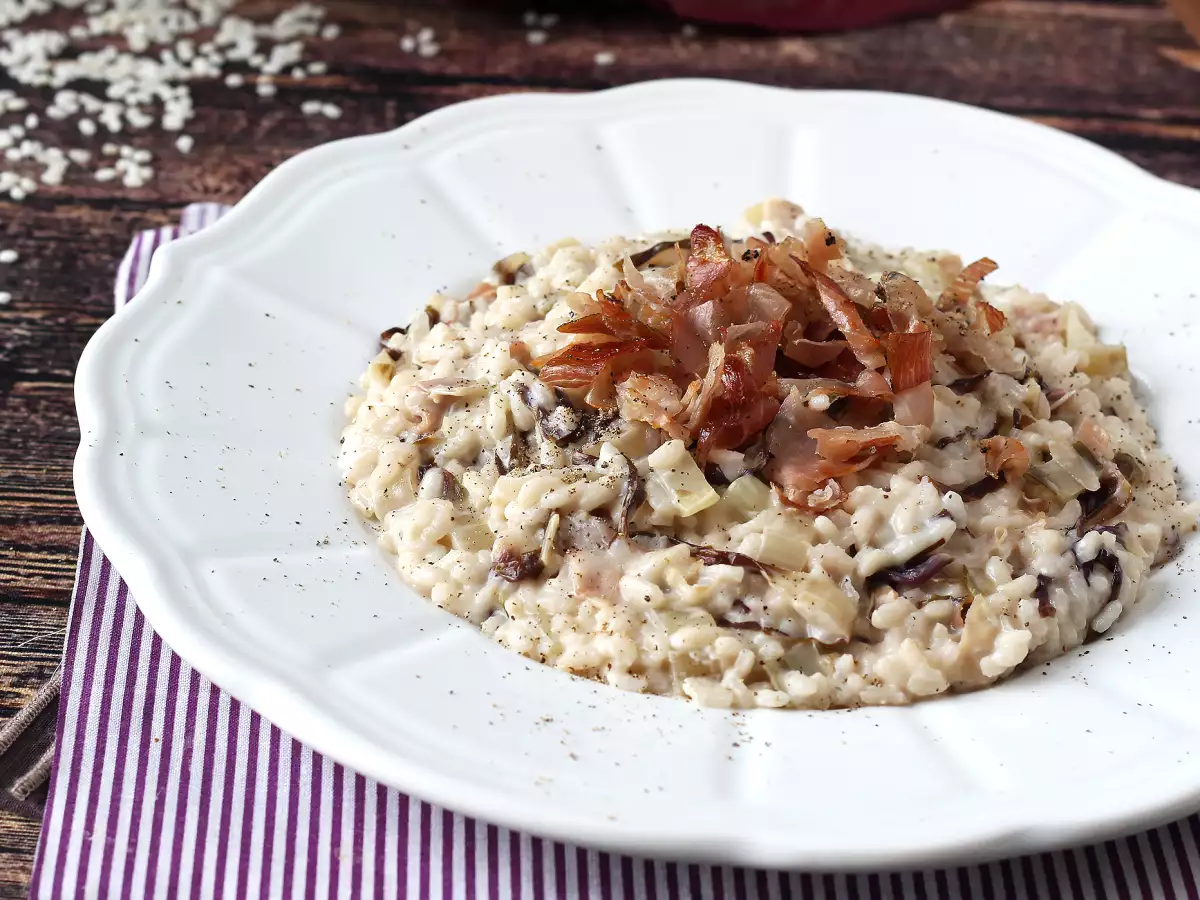 Kremowe i smaczne risotto z radicchio, boczkiem i philadelphią - zdjęcie 5