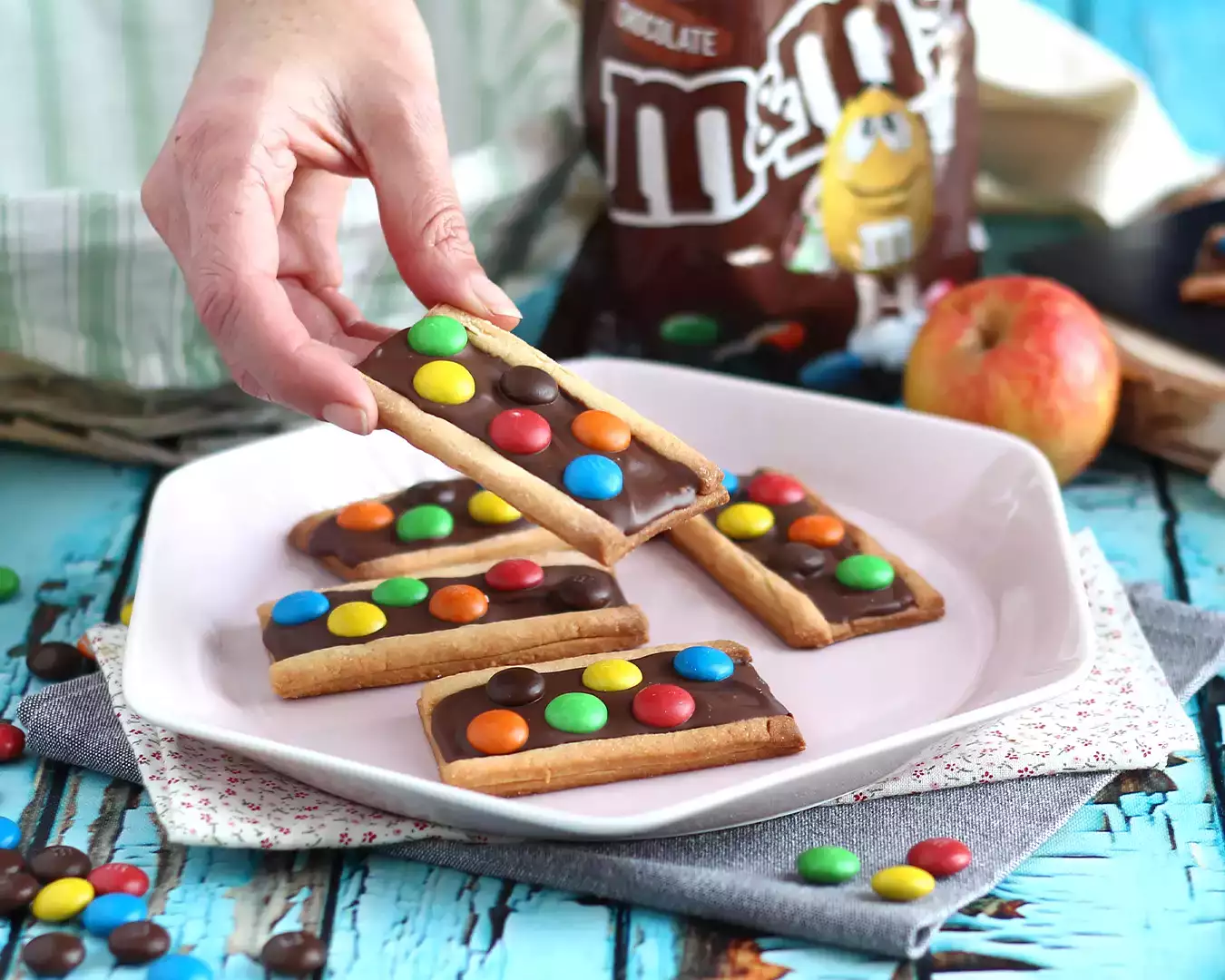 Kruche ciasteczka z m&m's
