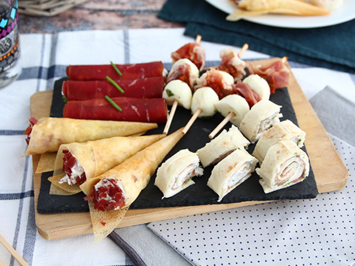 Kwartet aperitifów z suszonego mięsa