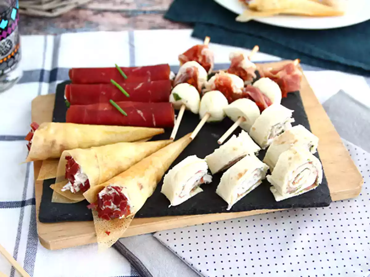Kwartet aperitifów z suszonego mięsa