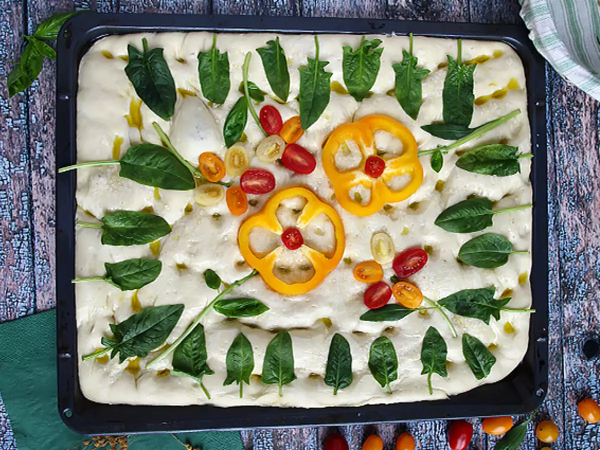 Kwiatowa focaccia – focaccia art - zdjęcie 2