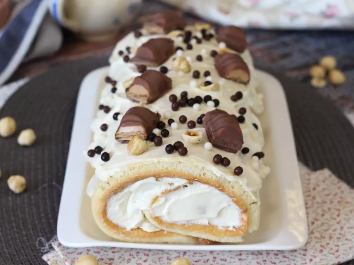 Łatwa rolada o smaku Kinder Bueno – idealna na tort urodzinowy lub jako świąteczna rolada na Boże Narodzenie! - zdjęcie 6