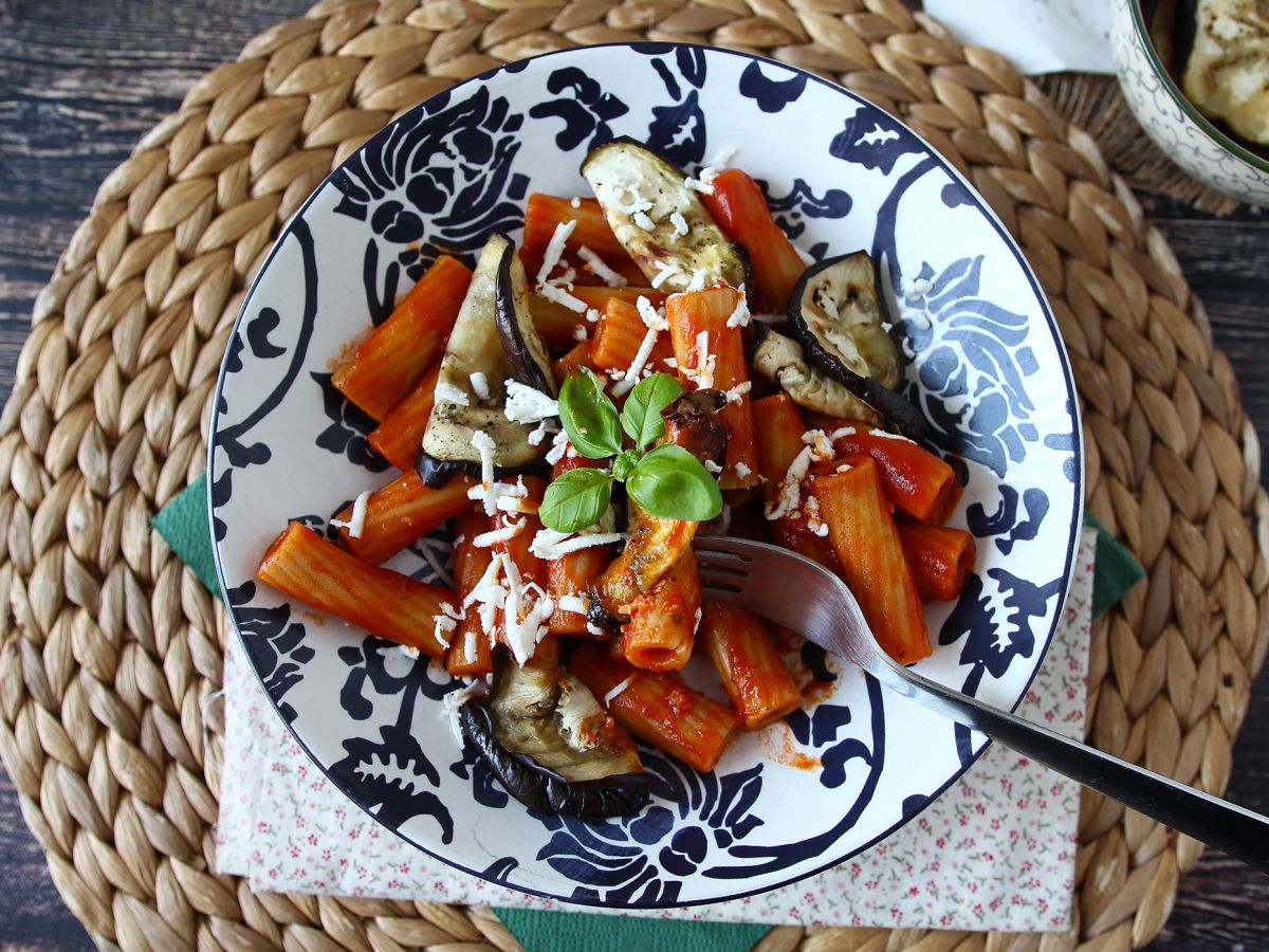 Makaron sycylijski z bakłażanem, łatwa i lekka wersja - Pasta alla Norma - zdjęcie 3