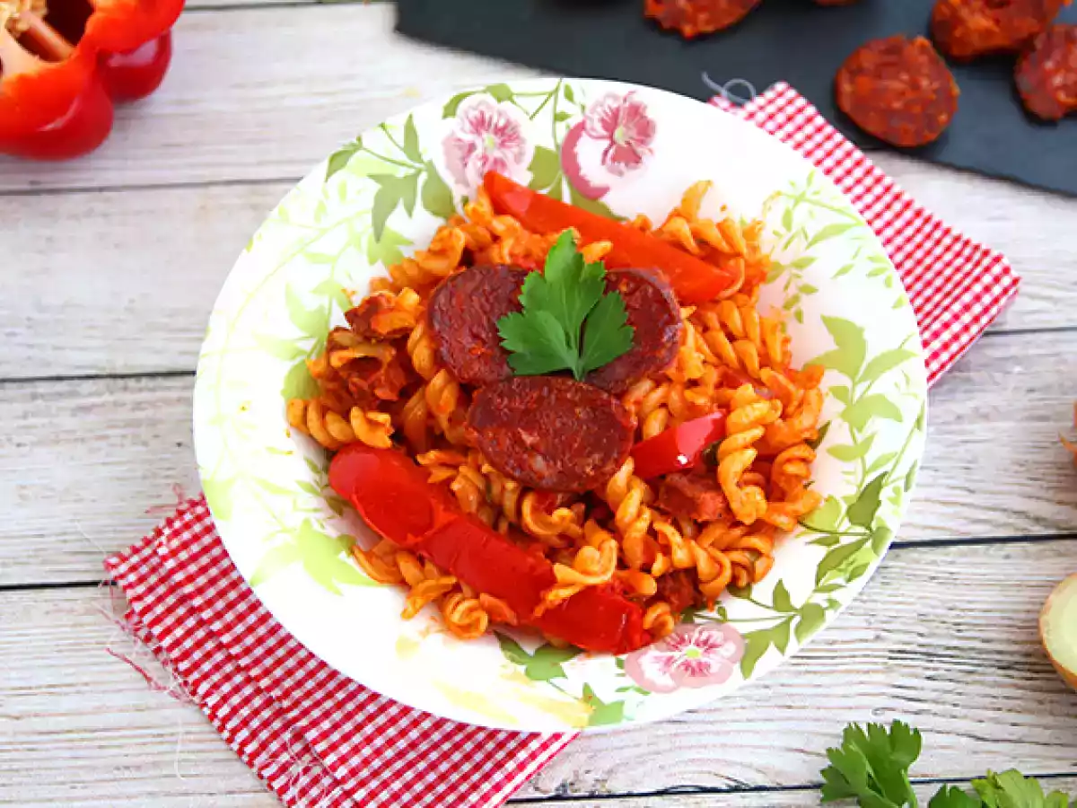 Makaron z chorizo