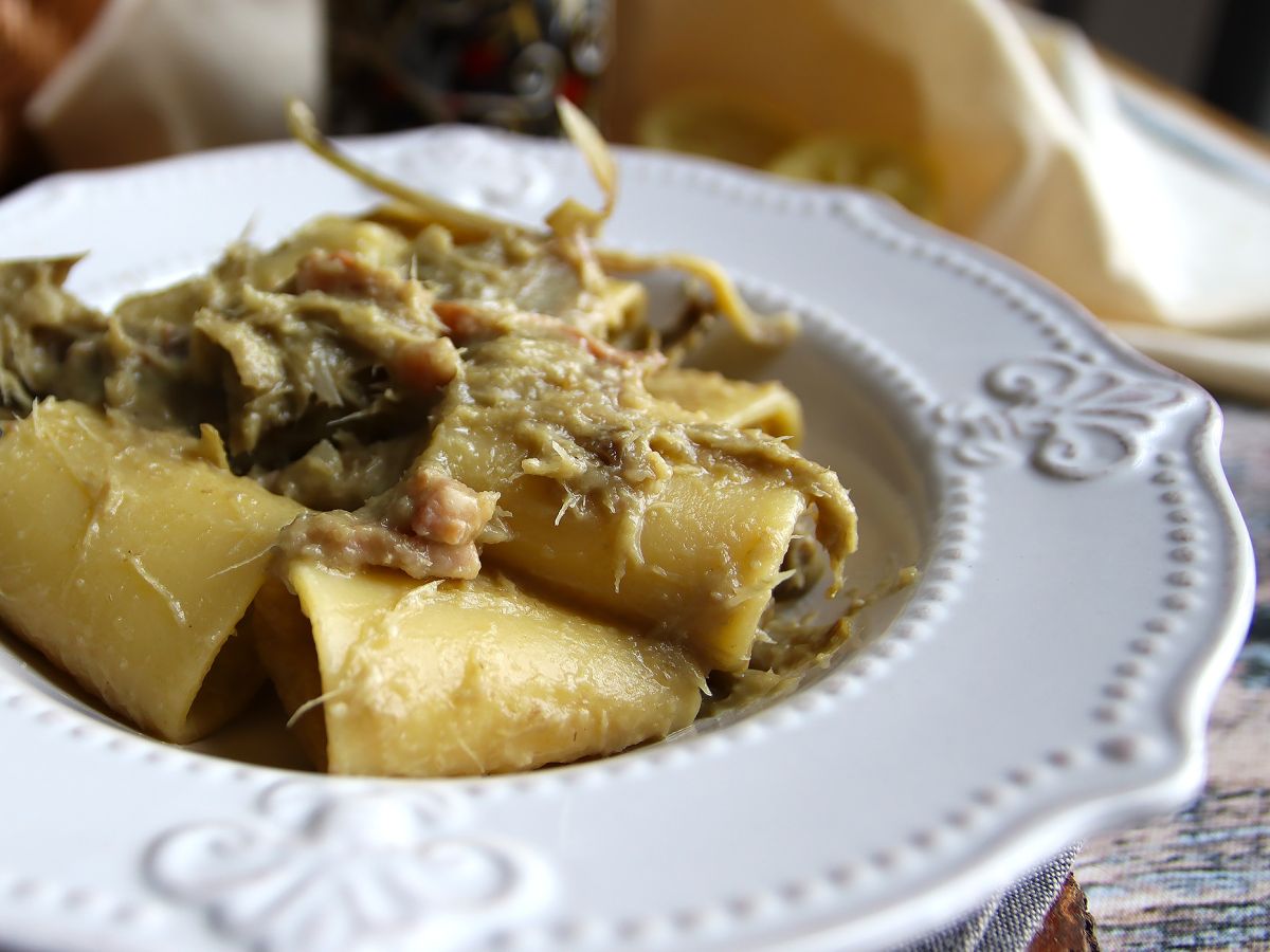 Makaron z karczochami i boczkiem - smaczne i łatwe w przygotowaniu pierwsze danie - zdjęcie 4