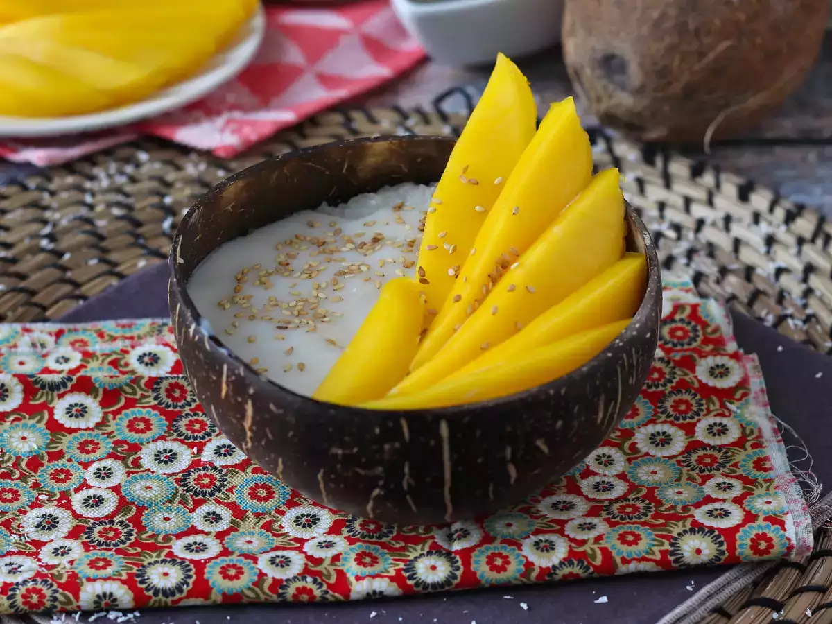 Mango sticky rice – rozgrzewający tajski deser z mango i kleistym ryżem - zdjęcie 4