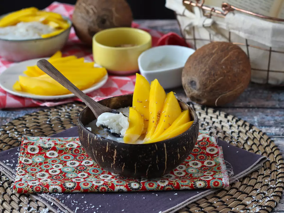 Mango sticky rice – rozgrzewający tajski deser z mango i kleistym ryżem - zdjęcie 5