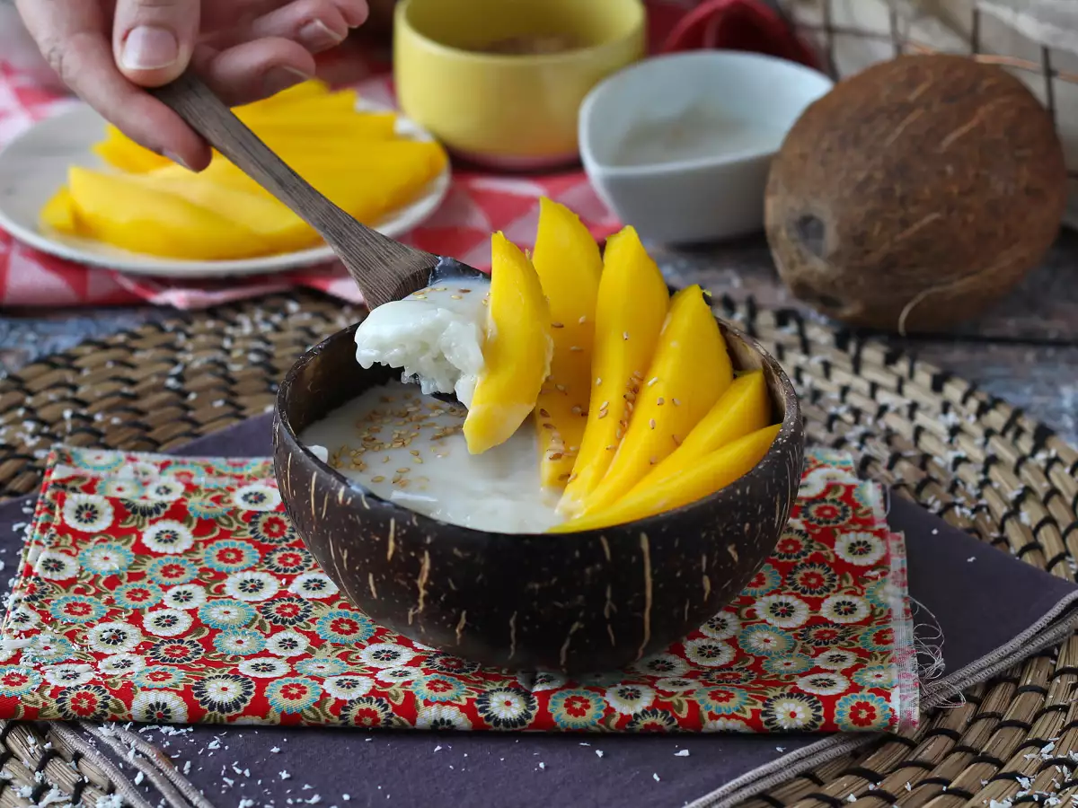 Mango sticky rice – rozgrzewający tajski deser z mango i kleistym ryżem - zdjęcie 7