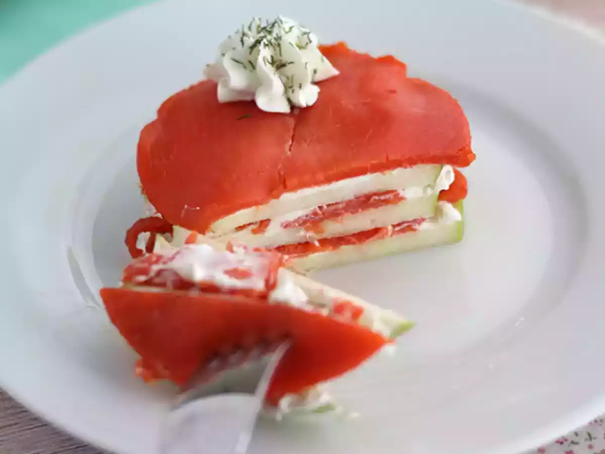 Mille feuille z łososiem i zielonym jabłkiem - zdjęcie 2