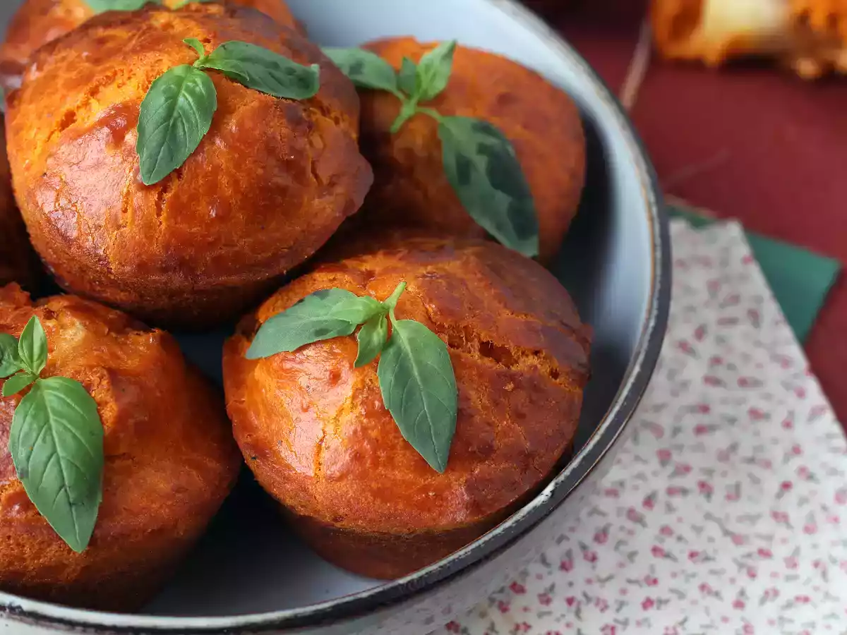 Muffiny pomidorowe z sercem z mozzarelli - zdjęcie 3
