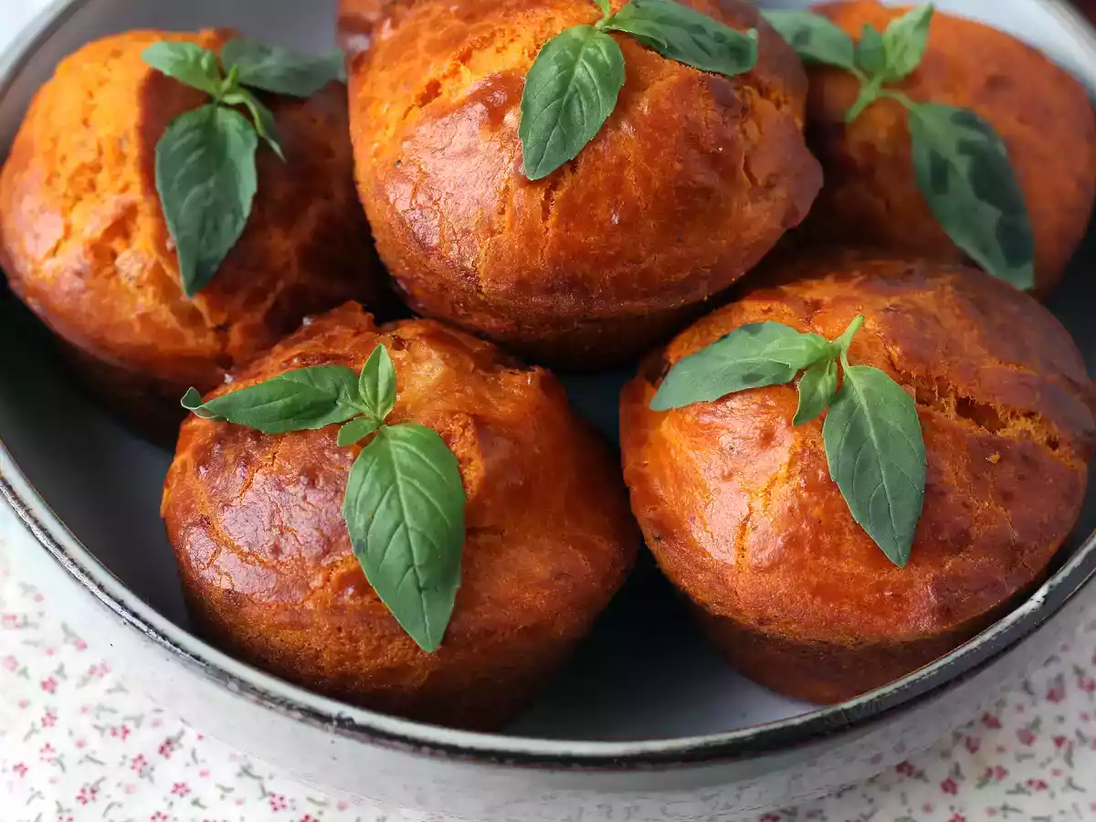 Muffiny pomidorowe z sercem z mozzarelli - zdjęcie 8