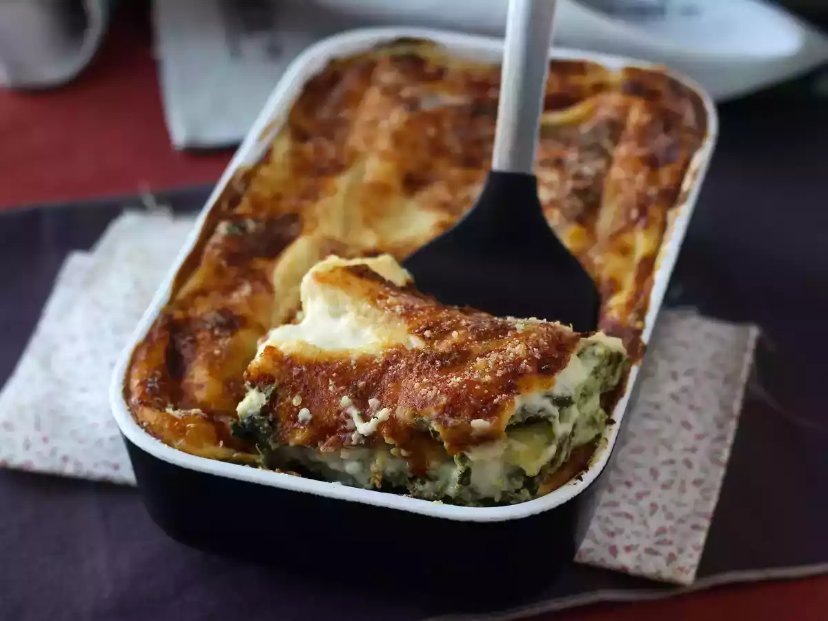 Niezwykle delikatna lasagne z ricottą i szpinakiem