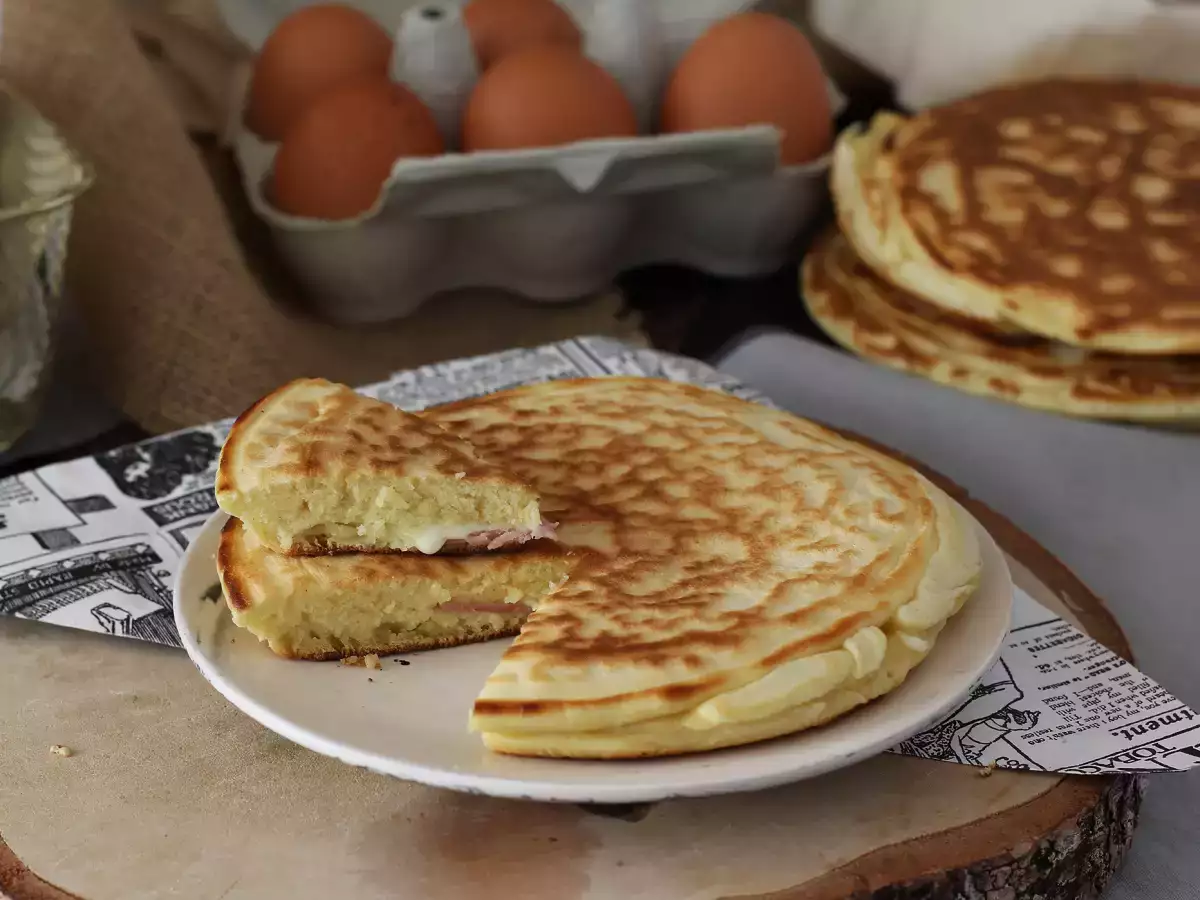 Pankejki croque-monsieur z szynką i serem - zdjęcie 4