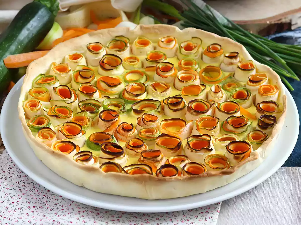 Quiche z różową cukinią i marchewką - zdjęcie 2