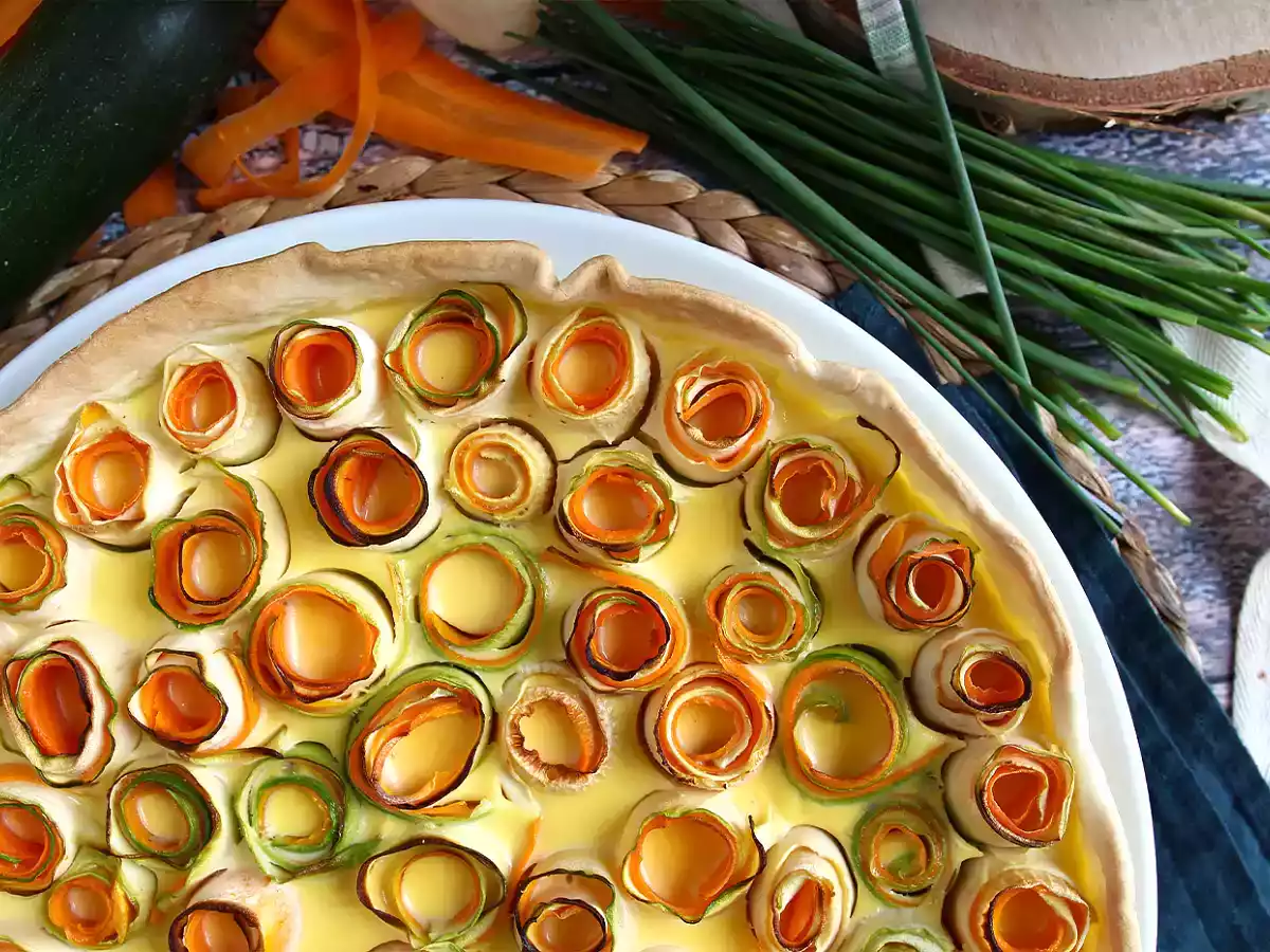 Quiche z różową cukinią i marchewką - zdjęcie 5
