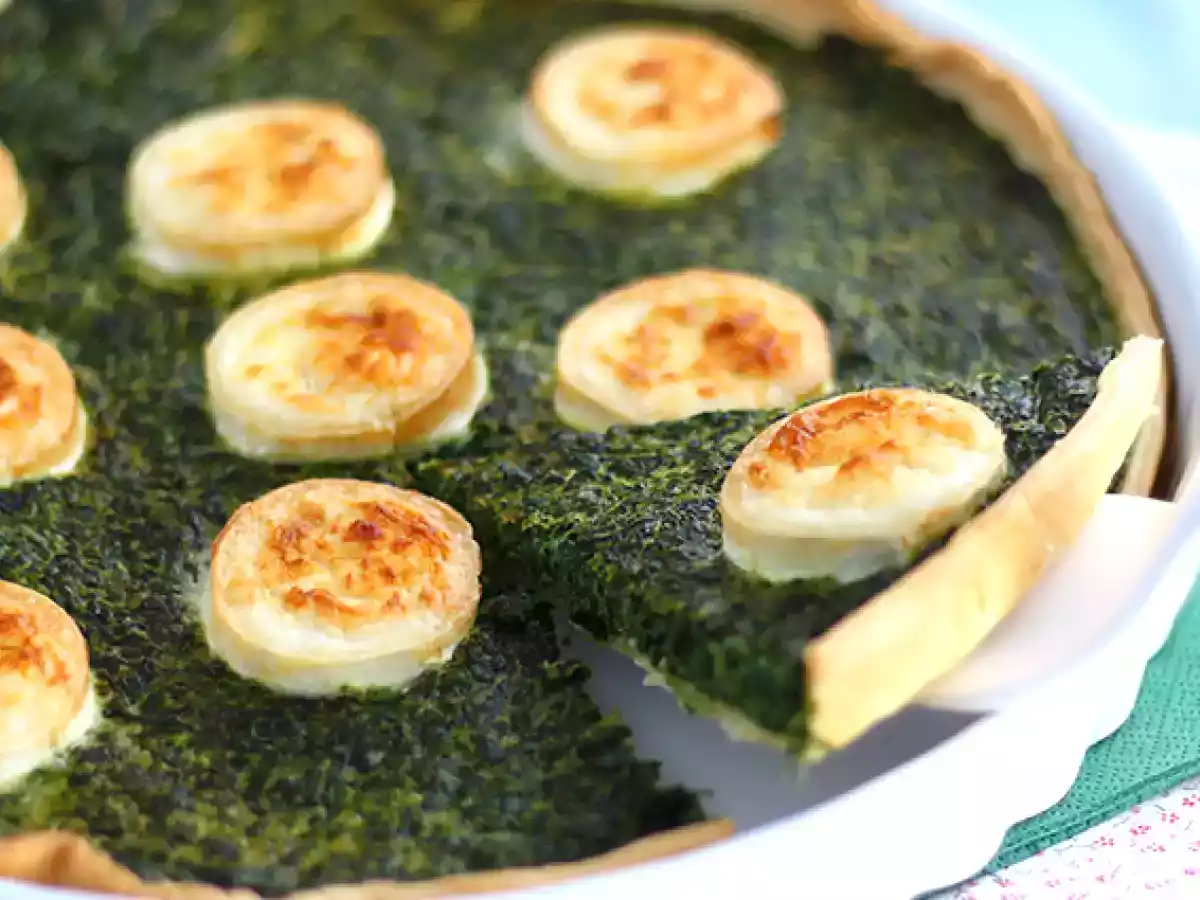 Quiche ze szpinakiem i serem kozim