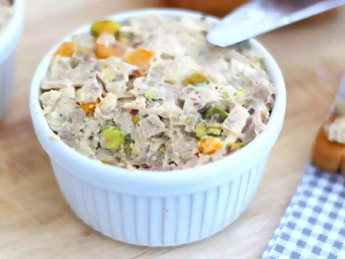 Rillettes z kurczaka z musztardą i pistacjami - zdjęcie 3