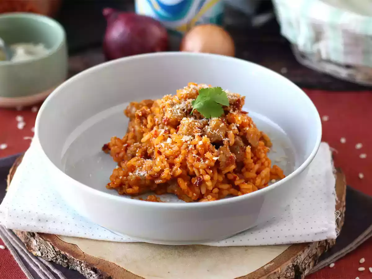 Risotto 'nduja i kiełbasa, pierwsze danie o intensywnym smaku - zdjęcie 2