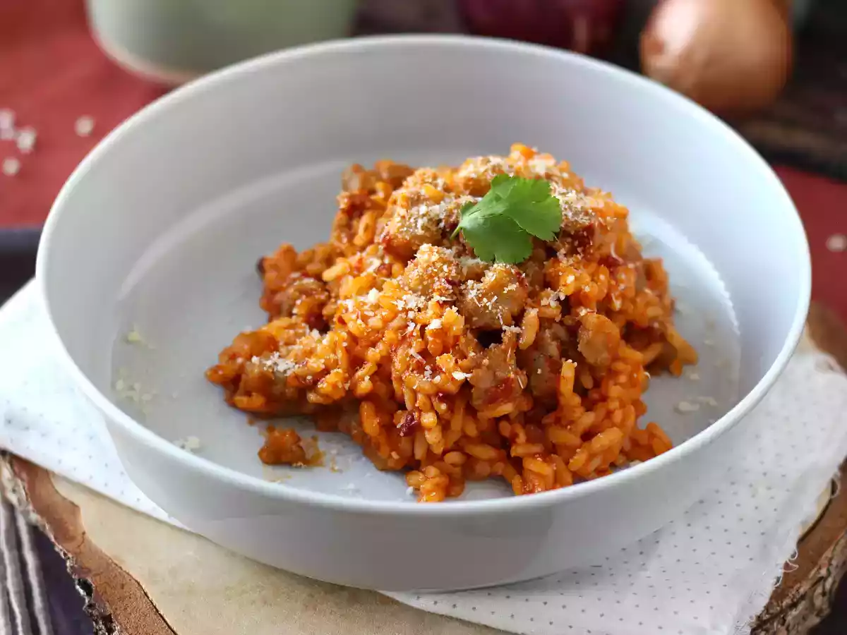 Risotto 'nduja i kiełbasa, pierwsze danie o intensywnym smaku - zdjęcie 3