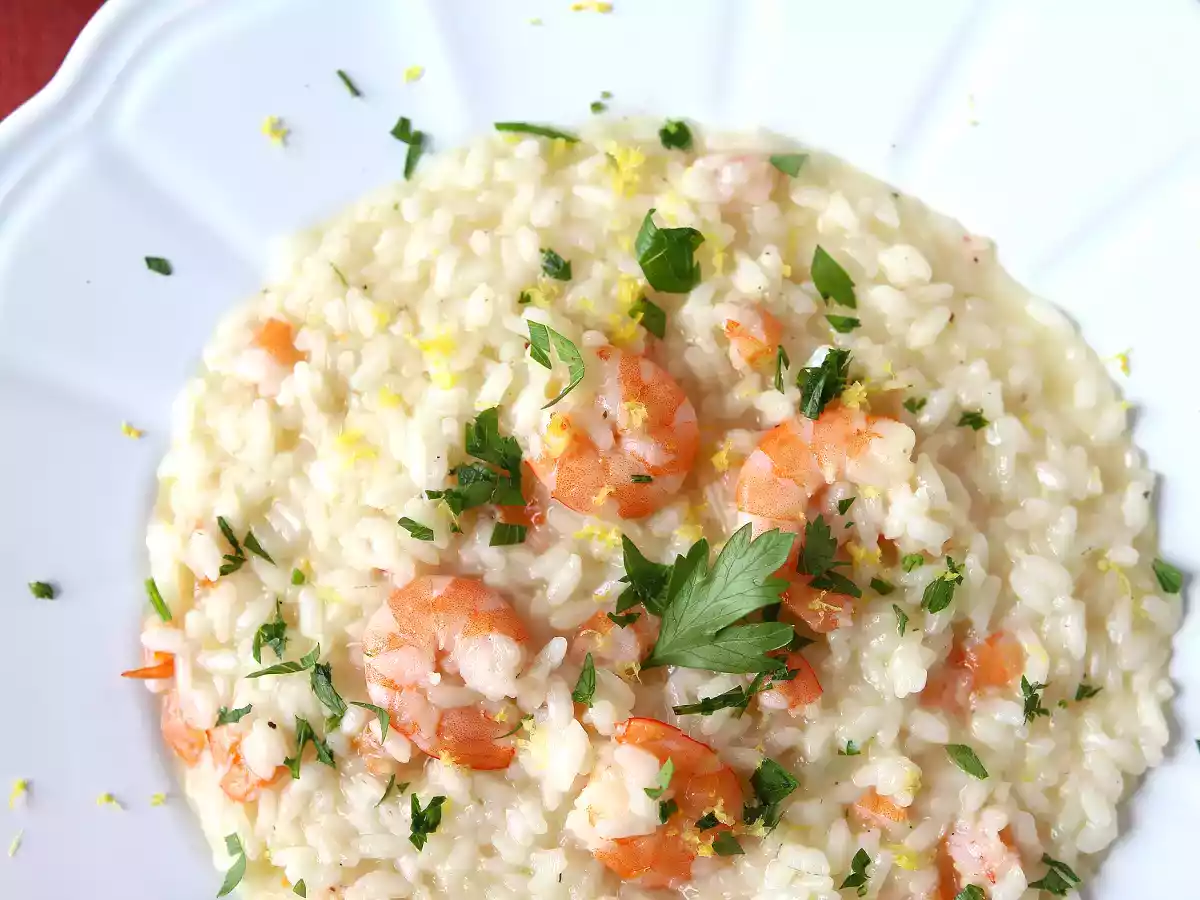 Risotto z krewetkami i cytryną, eleganckie i łatwe pierwsze danie - zdjęcie 4