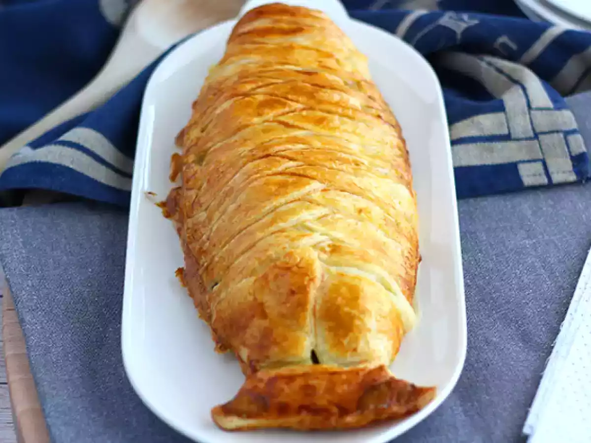 Ryba w cieście francuskim ze szpinakiem i serem mozzarella - zdjęcie 4