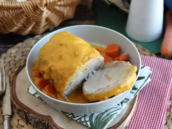 Przepis Schab wieprzowy w sosie piwno-marchewkowym z szybkowaru