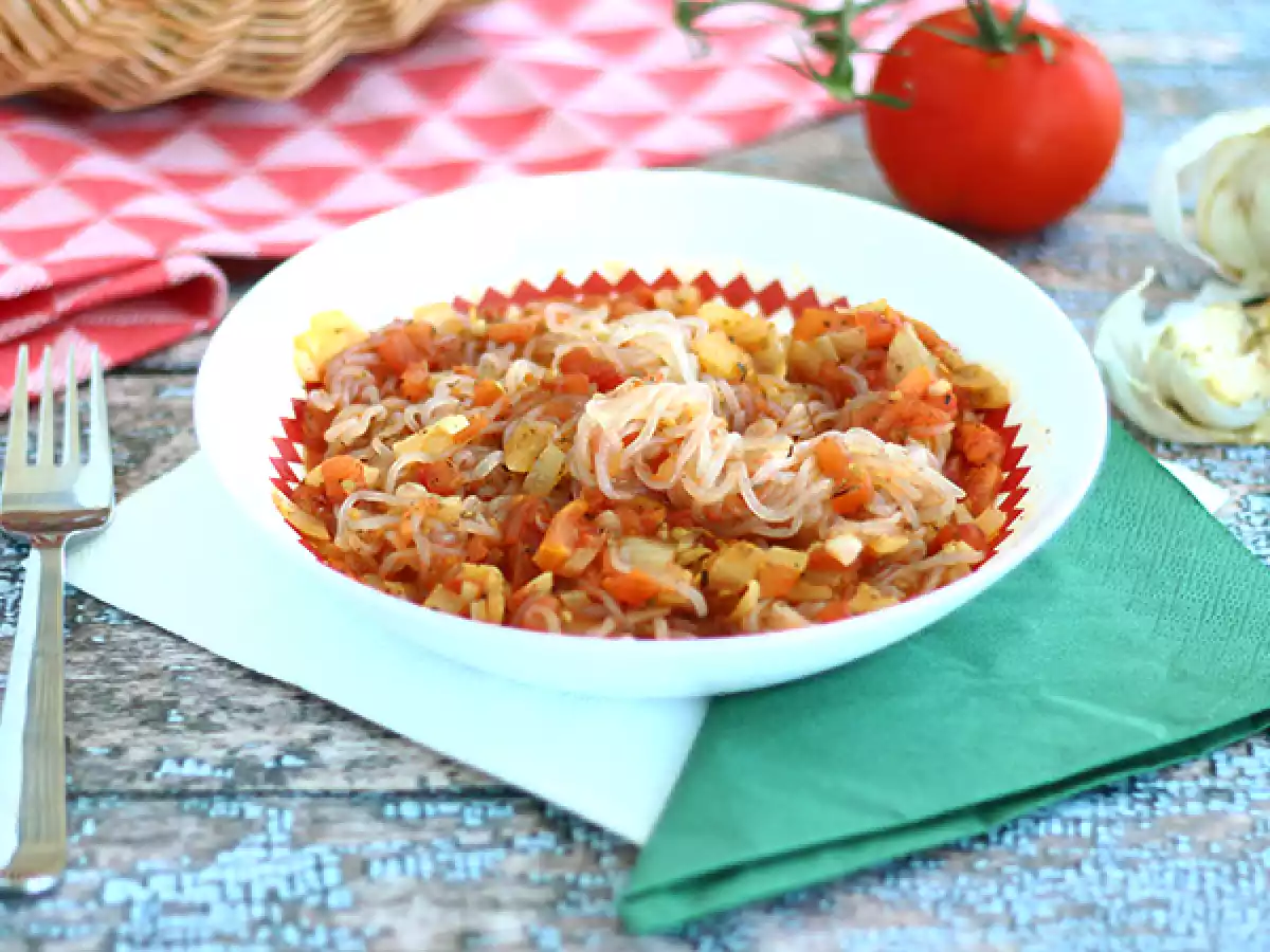 Spaghetti konjac po prowansalsku