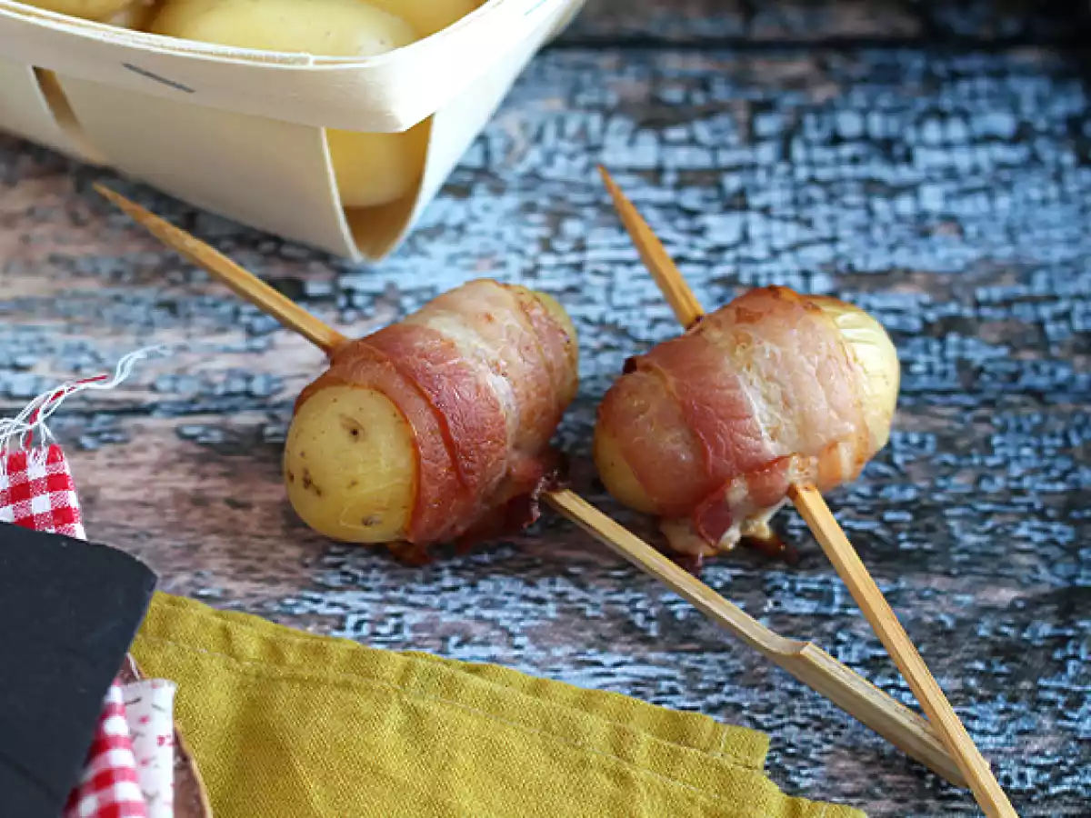 Szaszłyki aperitif z ziemniakami i wędzonym boczkiem - zdjęcie 2
