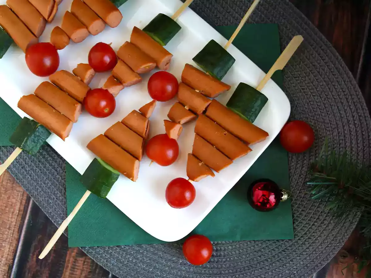 Szaszłyki choinkowe z knackis: szybki i łatwy świąteczny aperitif! - zdjęcie 2