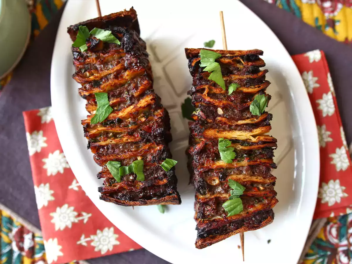 Szaszłyki Lavash kebab z tortillą, łatwe do przyrządzenia w airfryer!