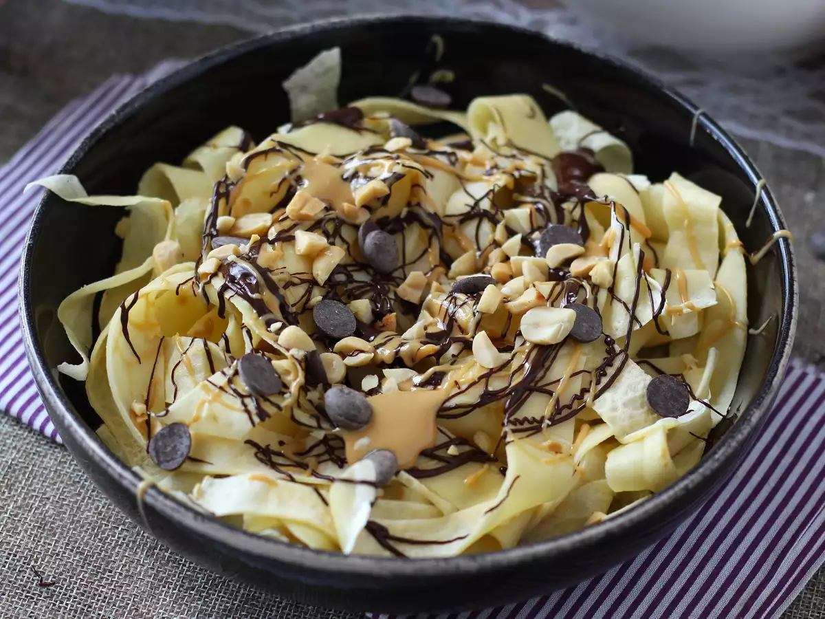 Tagliatelle z naleśników z czekoladą i masłem orzechowym! - zdjęcie 6