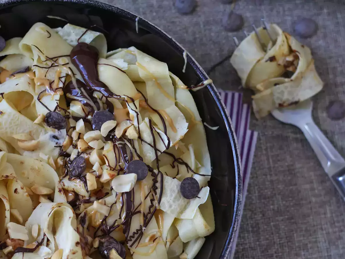 Tagliatelle z naleśników z czekoladą i masłem orzechowym! - zdjęcie 8